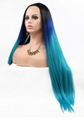 Dyed long straight women front lace wigs 1
