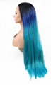 Dyed long straight women front lace wigs 2
