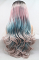 Colorfull long curling front lace wigs