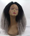 Midlle short curling front lace wigs  2