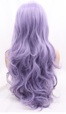 Small front lace wigs purple color  3