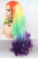 Colorful hot -selling long curling front lace wigs  1