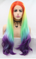 Colorful hot -selling long curling front lace wigs  4