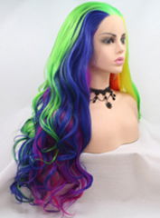 Wholesale hot-selling colorful long curling front lace  wigs for sexy women