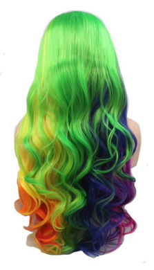 Wholesale hot-selling colorful long curling front lace  wigs for sexy women 2