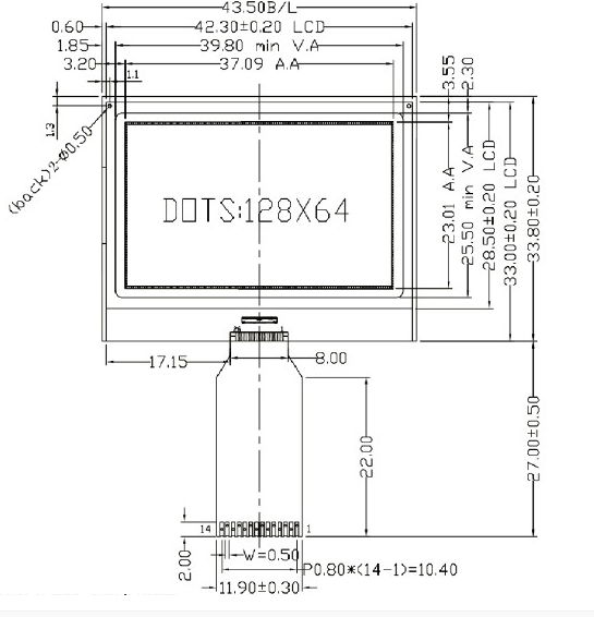 GM12864-215D 128x64 IIC TSTN Mono Color Graphic Lcd_screens Display LCD Screen 2