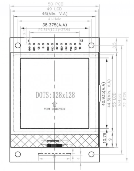 GoldenMorning Price SPI 128128 Micro Graphic Modules LCD Display Module 4