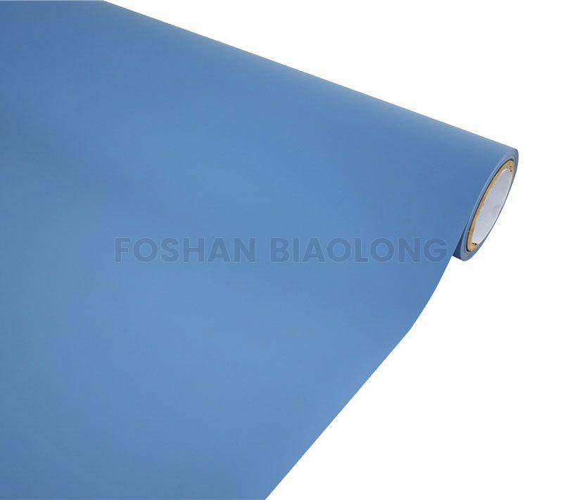 Opaque Anti scratch Flat Surface Soft Touch Sky Blue Color PVC Vinyl Film