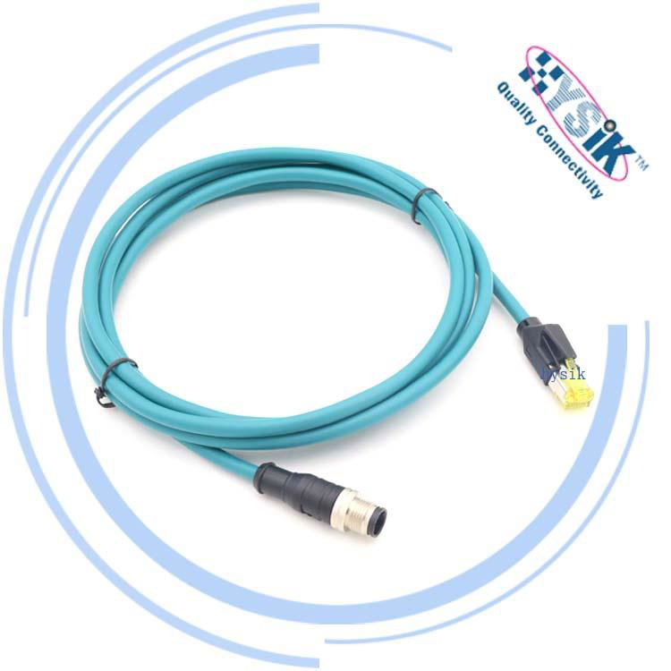  ProfiNet/EtherNet cable 4芯D編碼M12轉RJ45工業以太網線直彎頭 3