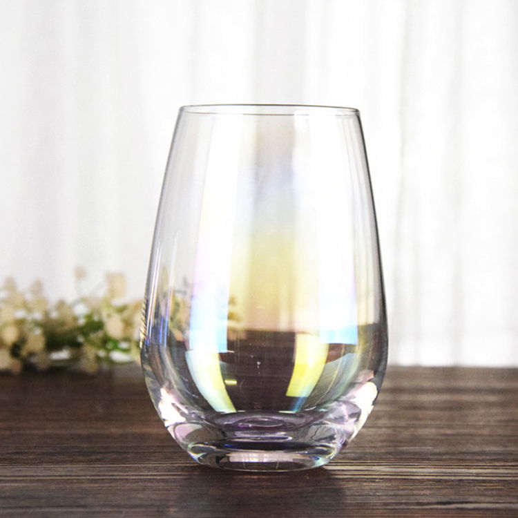 Amazon popular stemless wine tumbler hand made glass tumbler for wine drinking 3