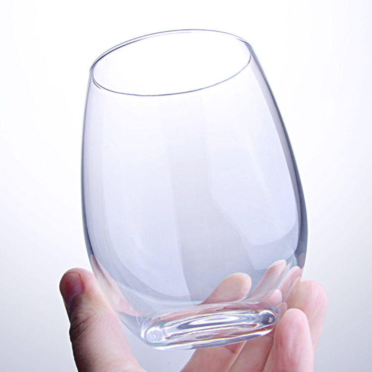 Amazon popular stemless wine tumbler hand made glass tumbler for wine drinking 2