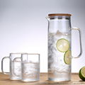 Straight sided glass water pitcher with