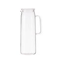 Straight sided glass water pitcher with wooden lid water jug iced tea carafe 2