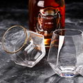 Gold rim diamond whiskey tumbler 10oz whiskey wine cocktail glass 