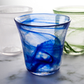 Blue swirl tumbler candle jar water glass