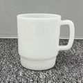 Thick white jade glass coffee mug 1