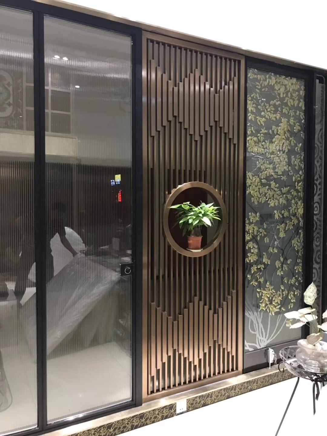 酒店背景墙不锈钢山峦屏风重峦叠嶂的装饰 3