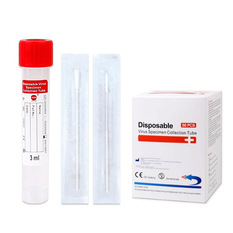 Factory supply Disposable VTM Transport Medium Swab PP specimen collection tube 2