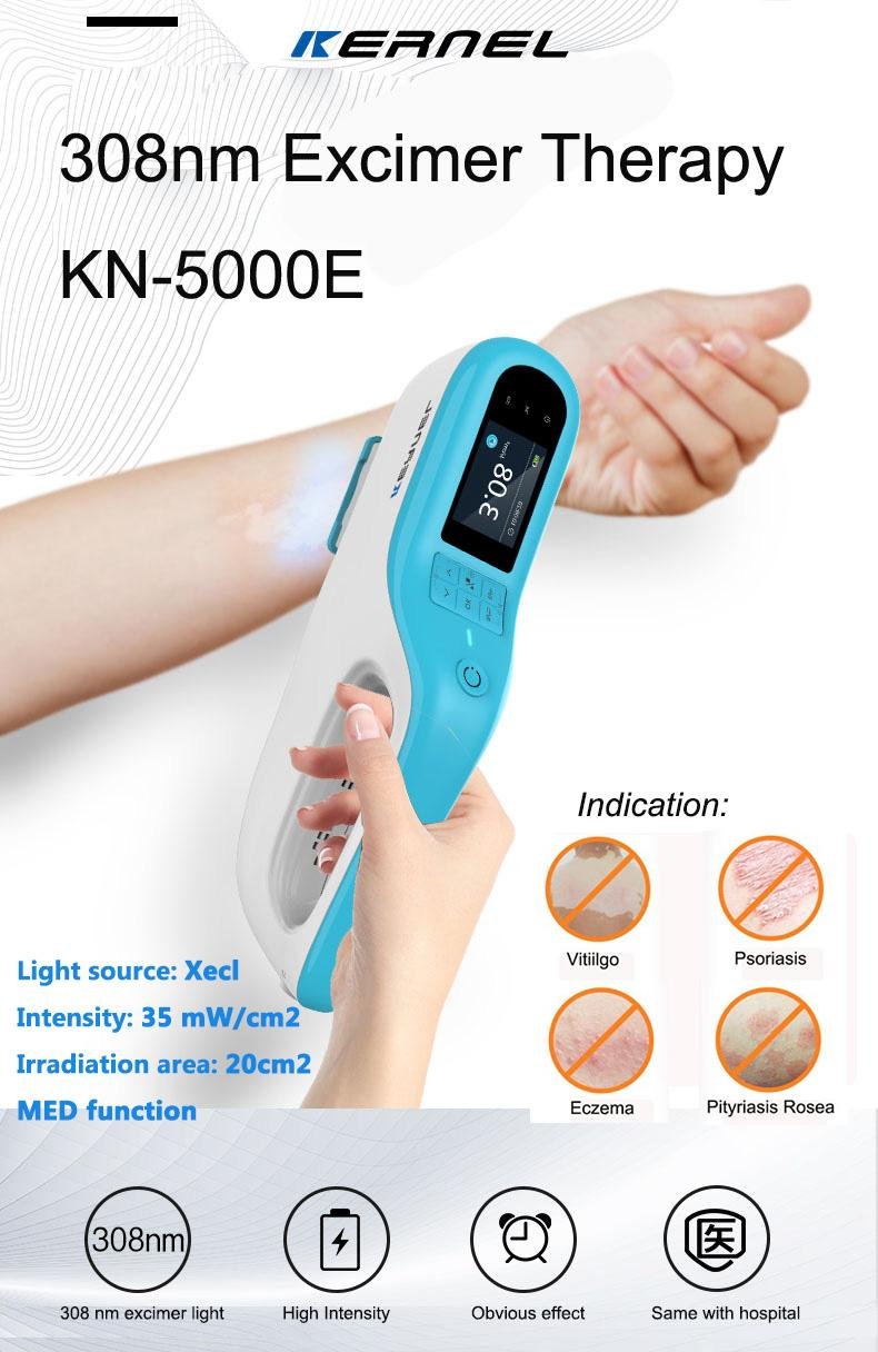 Portable EffectiveViiligo Psoriasis Eczema Kernel UVB Lamps Excimer laser UV Pho 5