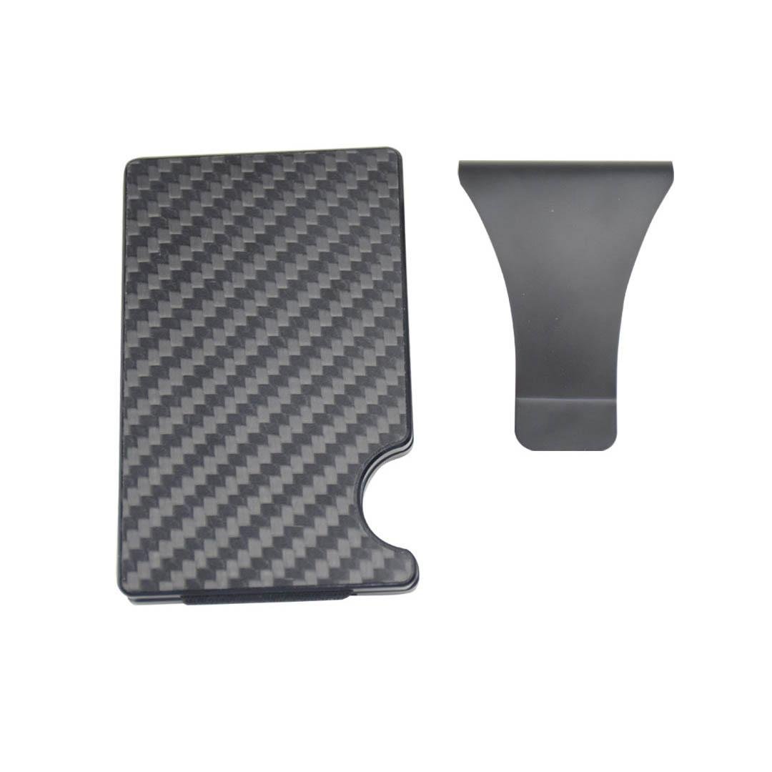 Custom logo RFID Blocking  carbon fiber men rfid wallet 