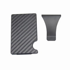 Custom logo RFID Blocking  carbon fiber men rfid wallet