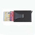 RFID Blocking Carbon Fiber Metal Credit Card Holder With Money Clip Business Car 5