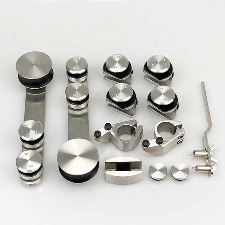 Zinc Alloy Glass Shower Sliding Door Stainless Steel Bathroom Hardware Fittings 4