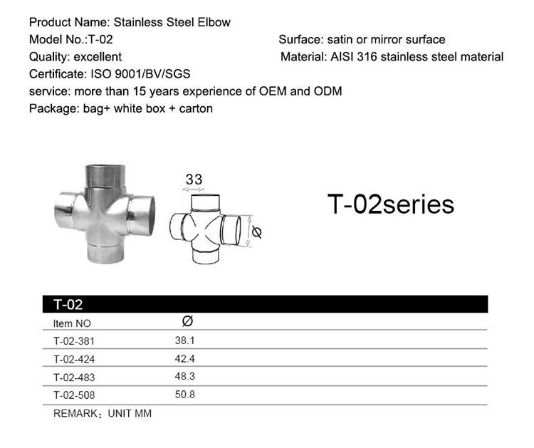 Stainless Steel Balustrade Tube Connector Pipe Elbow Fittings on Staircase 4