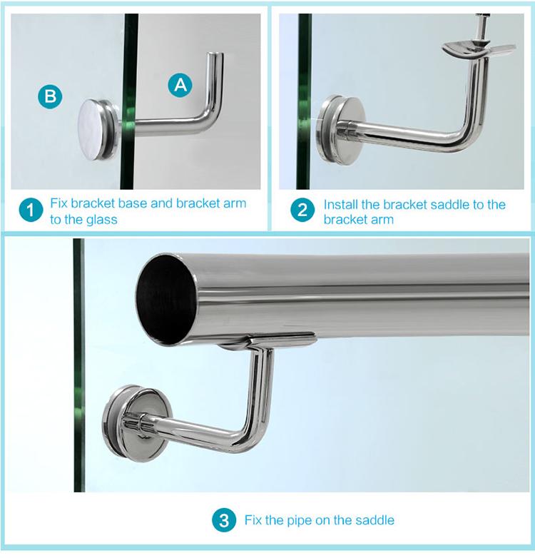不锈钢栏杆楼梯扶手托架配件立柱护栏阳台玻璃围护紧固件 4