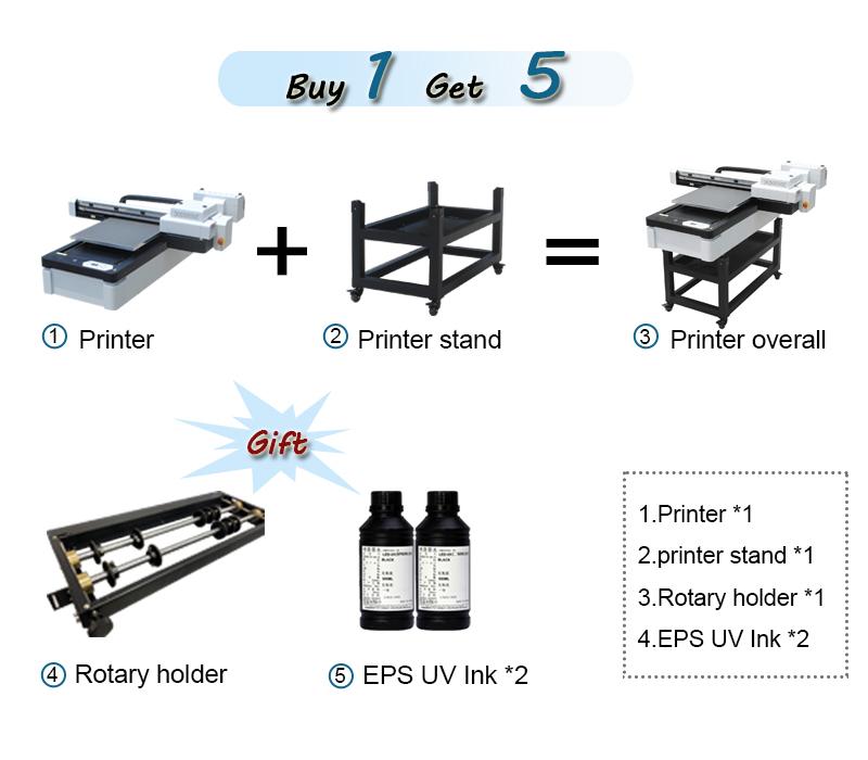 xp600 6090 UV printer led universal UV flatbed printer for phone case,wood board 3