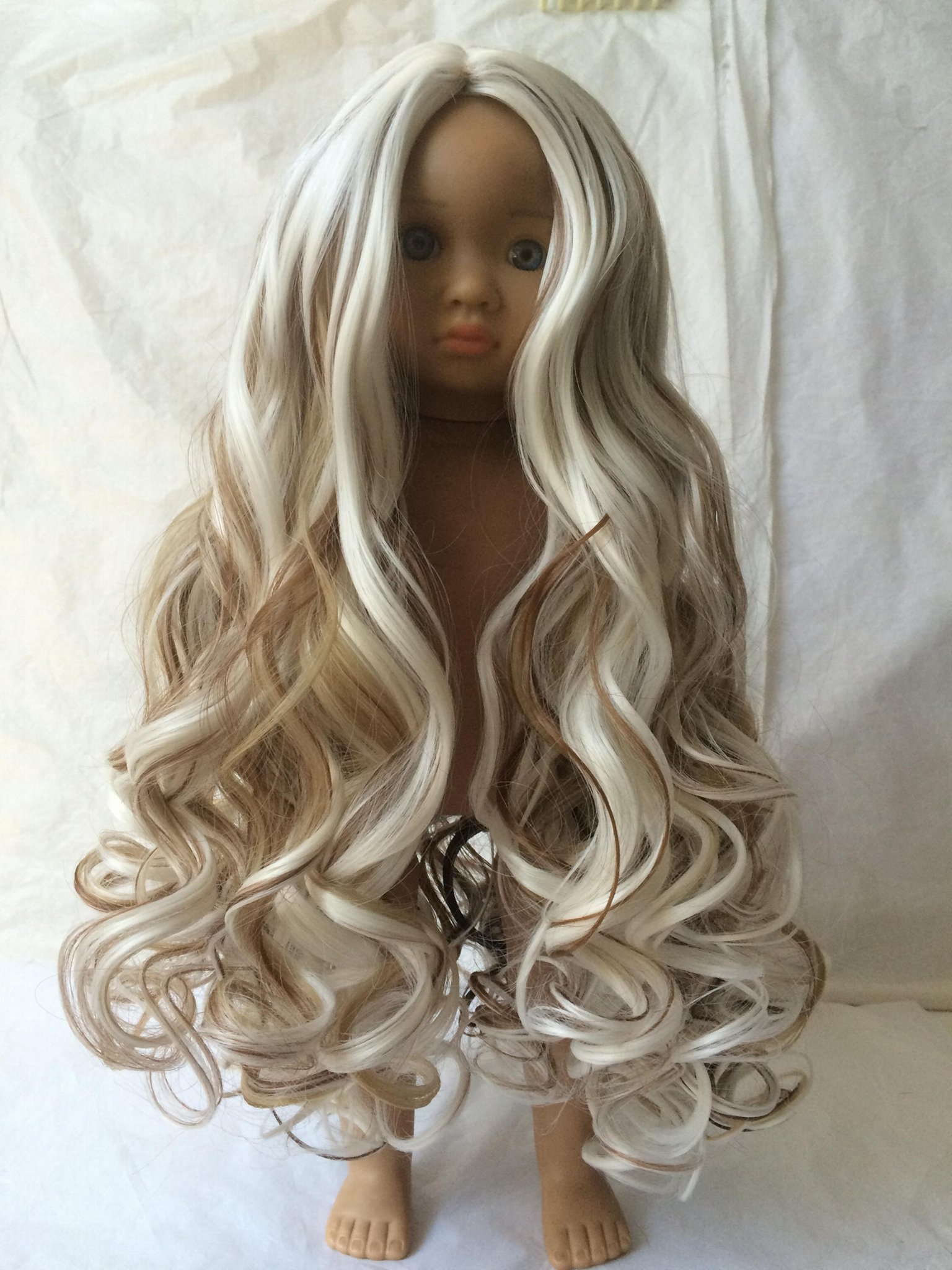 Long curly America synthetic fiber doll wigs  3