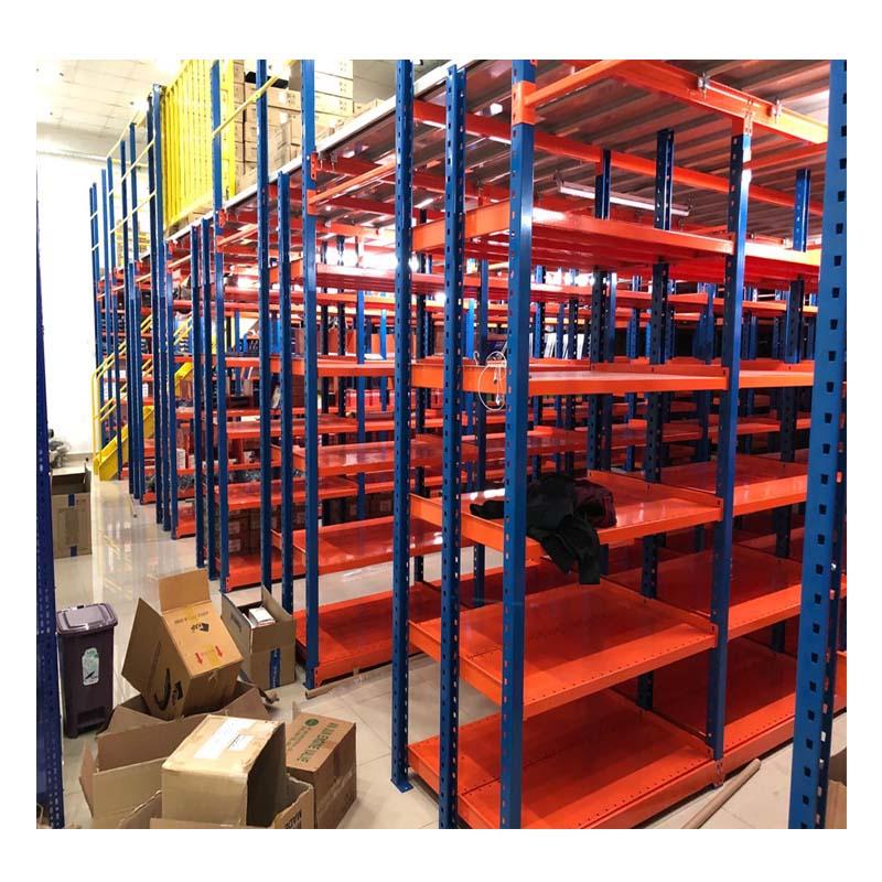 Warehouse long span shelf with galvanized panel and wire mesh decking 5