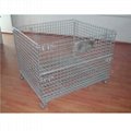 stackable and collapsible wire mesh pallet container box