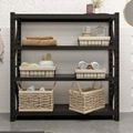 black 250kg storage shelves for study and living room with butterfly holes