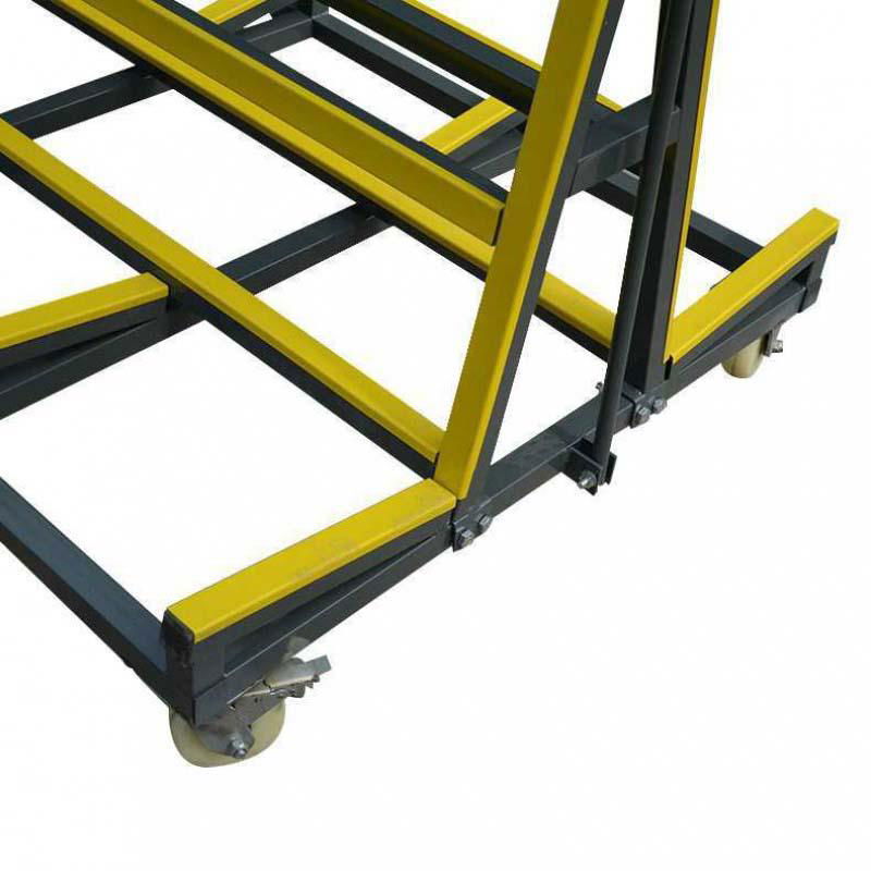 collapsible movable warehouse glass transportation rack with wheels 4