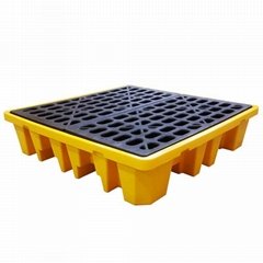 Anti-leakage HDPE plastic pallet for oil and chemicals containment