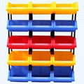 Plastic parts box shelf with different sizes and colors 1