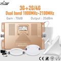ATNJ Dual Band 1800/2100MHz Signsl Booster 2g 3G + 4G Mobile Signal Repeater
