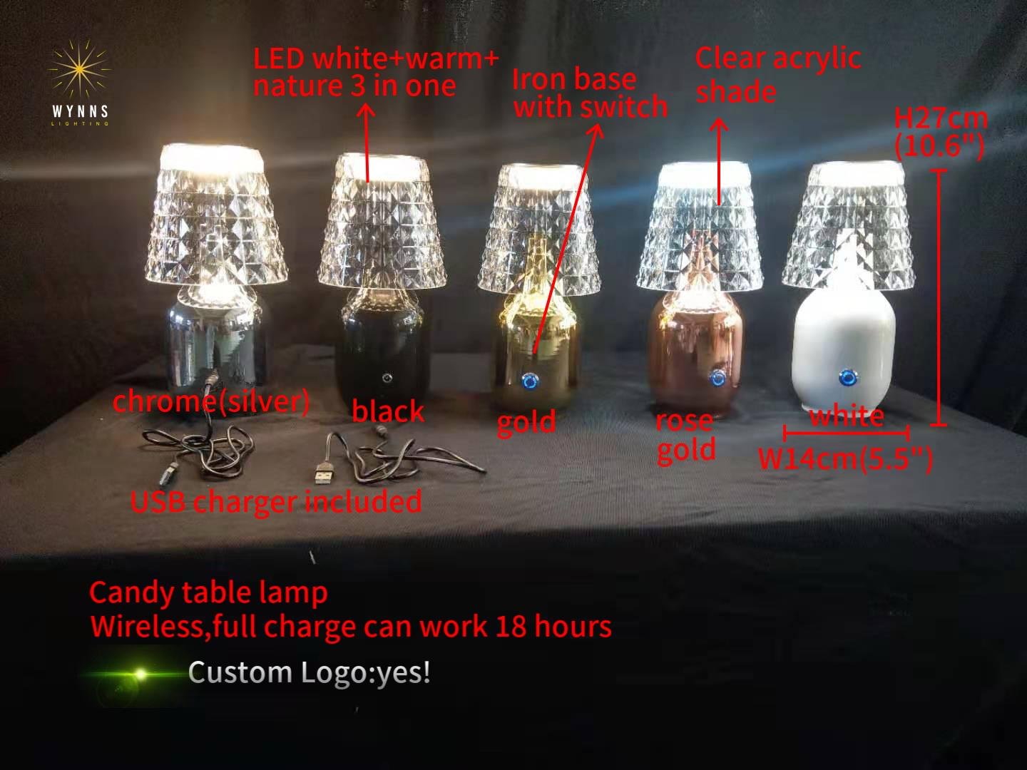 LED Wireless Rechargeable and Portable Lighting Candy Table Lighting 4