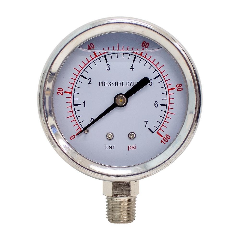 100MM DIAL FACE STEM MOUNT PRESSURE GAUGE WITH NPT CONNECTION 2