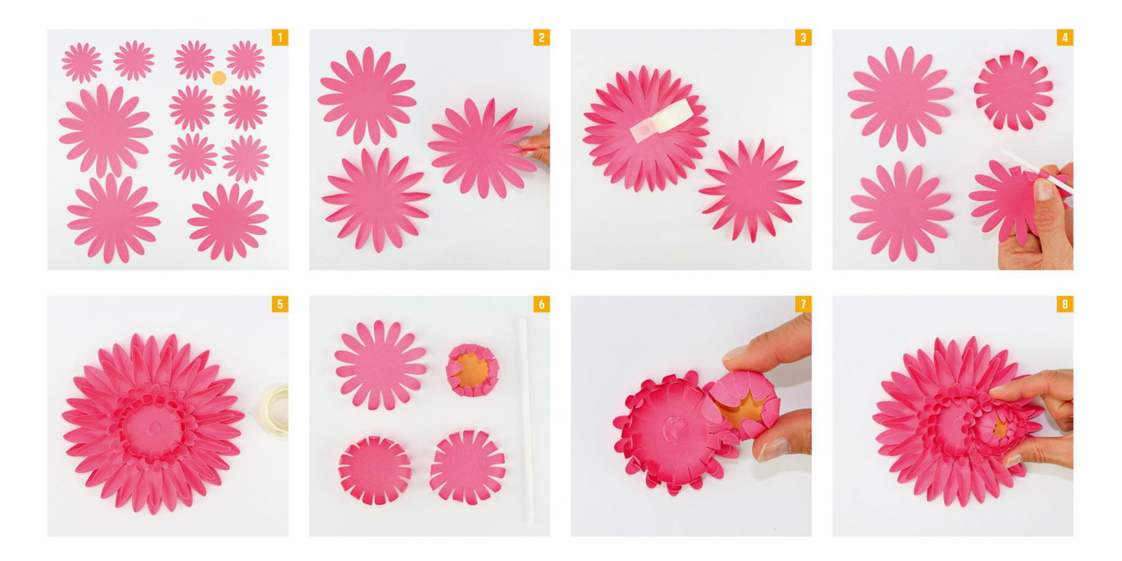EASY WAY TO MAKE PAPER FLOWER WALL DÉCOR GERBERA FLOWERS 5