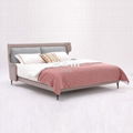Continental Design Bed   beige upholstered bed   