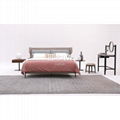 Continental Design Bed   beige upholstered bed   