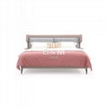 Continental Design Bed   beige upholstered bed    3