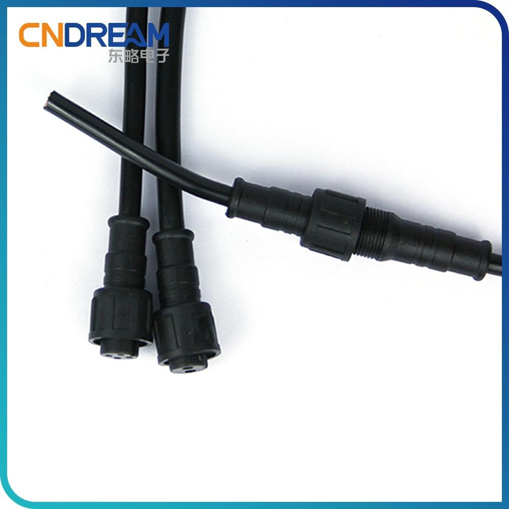 ip66 m14尼龙防水连接线 LED灯条插头 公母快速接头2芯防水电源线 4