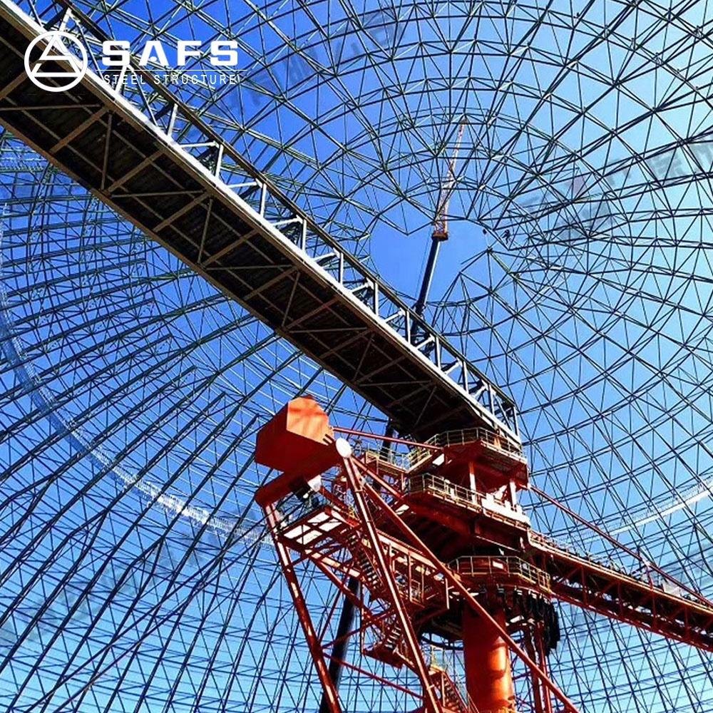 Safety Construction Space frame Coal Storage shed Dome Steel Structure 4