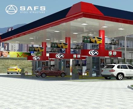 Easy Installation Steel Space Frame Petrol Station Canopy 2