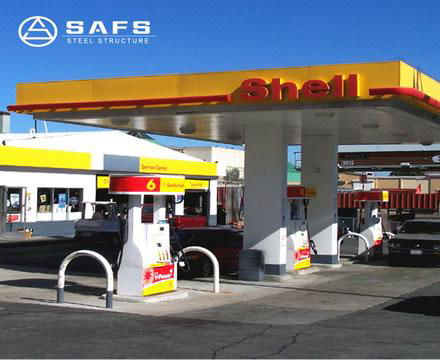 Easy Installation Steel Space Frame Petrol Station Canopy 4