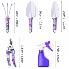  5 pcs Purple Steel Garden Tools Set Tote Bag Hand Gift