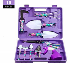 10pcs Garden Hand tool set kits Home gardening Essentials tools set case 